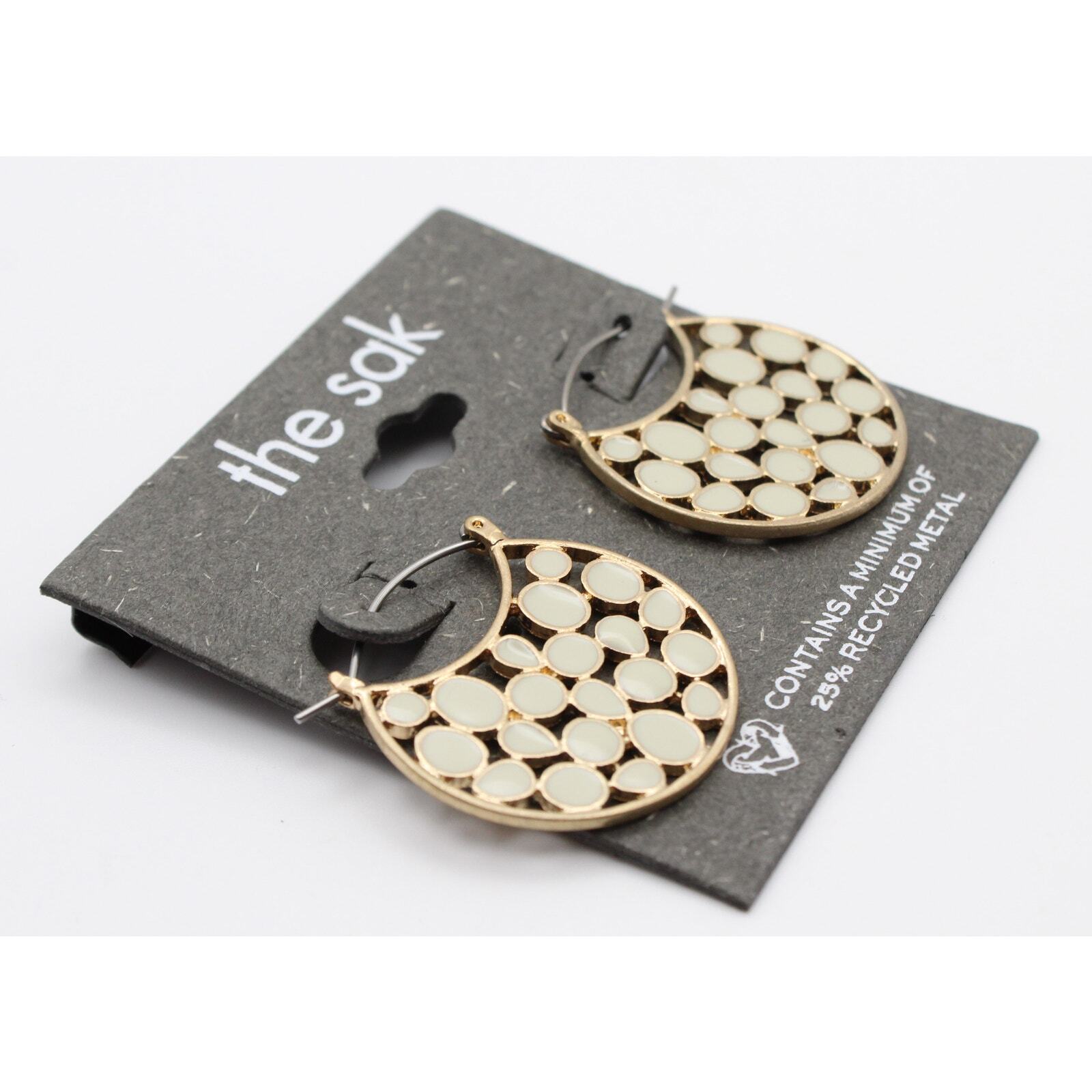 The Sak Gold Tone Click Top Earrings MSRP $28 #E1112