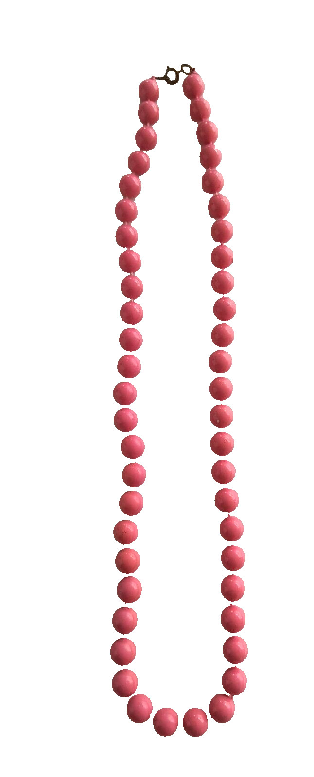 Vintage Women’s Necklace 10mm Dark Pink Acrylic Beads Appx 22 inches long