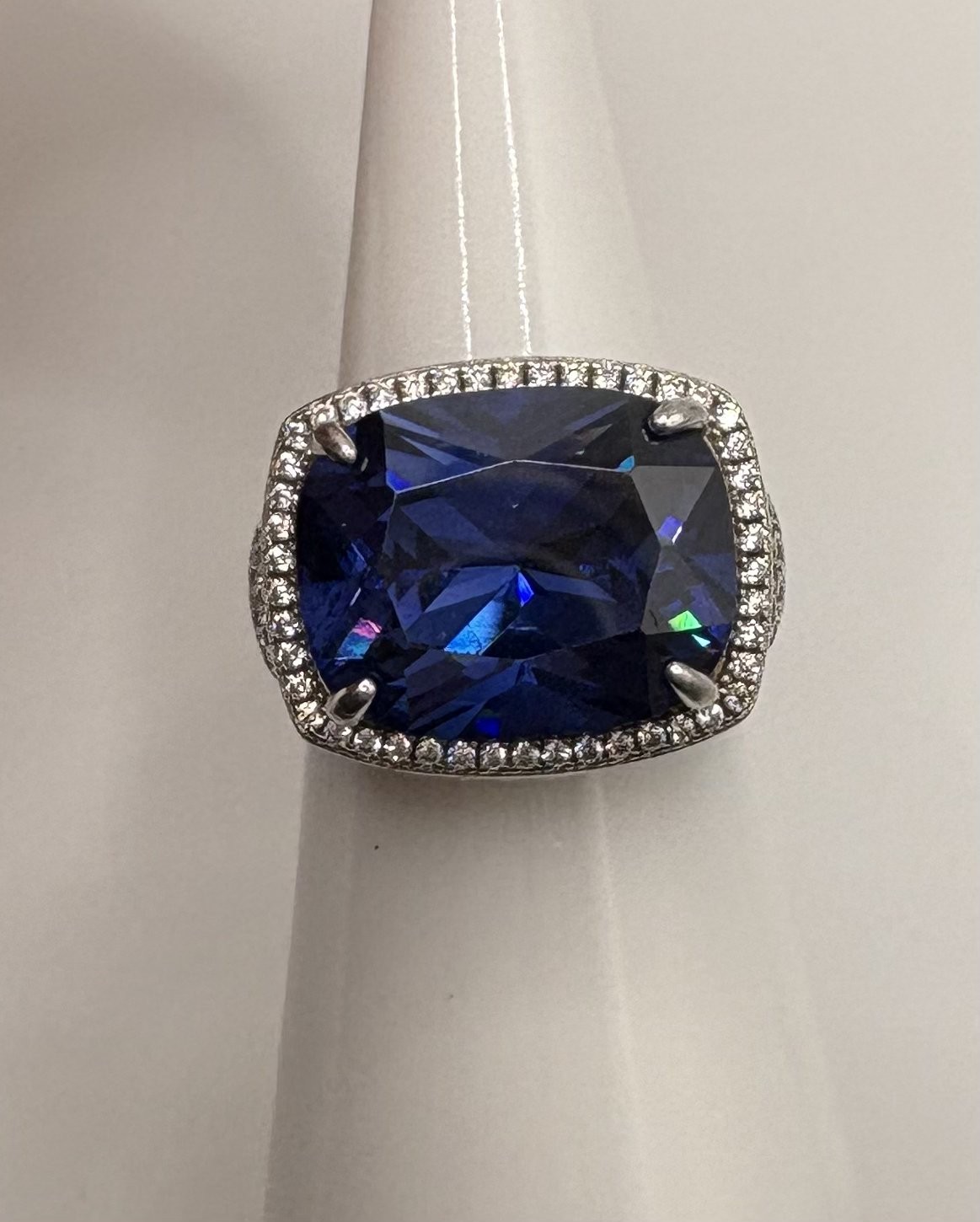 Tanzanite Earrings (5.81 ) Karat each and 18 Karat white gold earrings