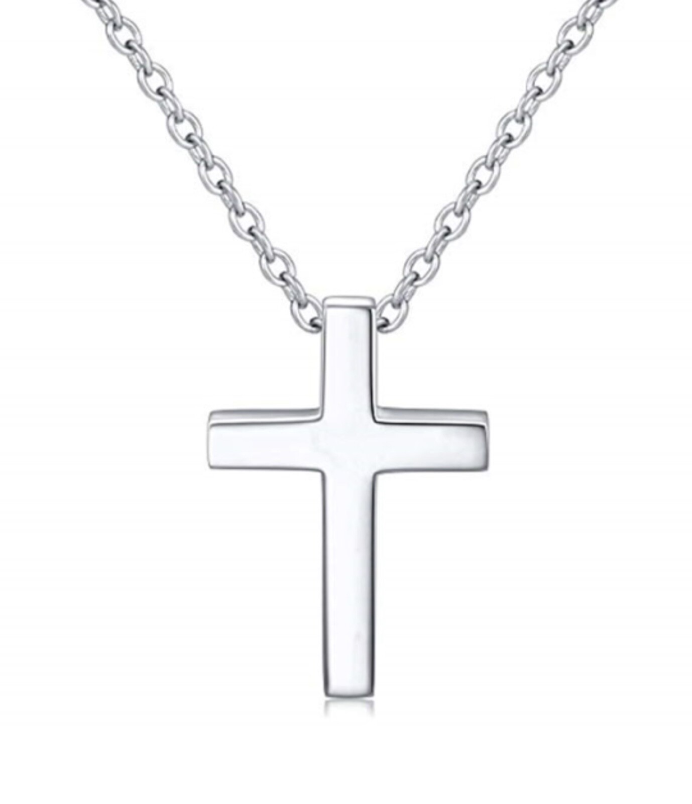 Small Plain & Simple Cross Pendant in SOLID 925 Sterling Silver – NEW!
