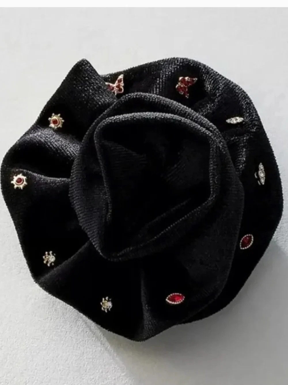 Free People Rosette Stud Pack Velvet Rose Brooch 5 Pr Earrings Set NWT