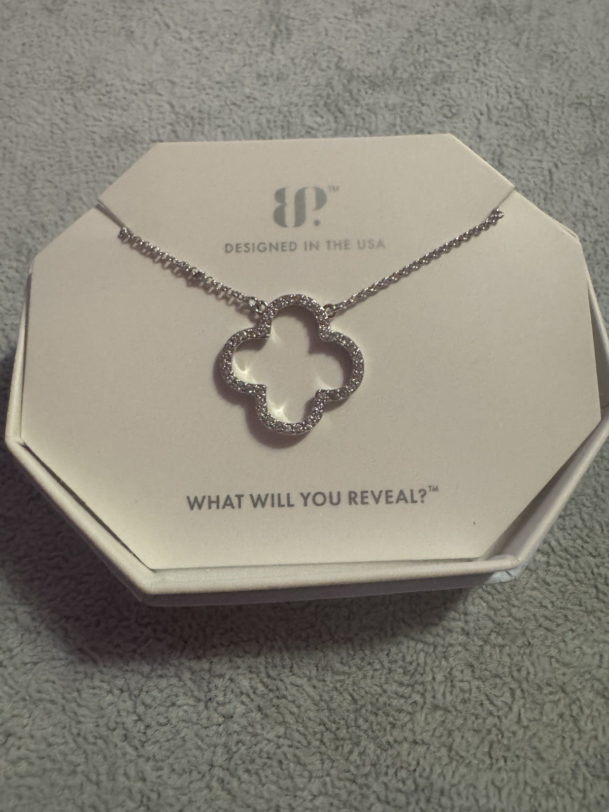 Bomb Party New OG Necklace” The Shimmering Clover necklace” Diamond CZ