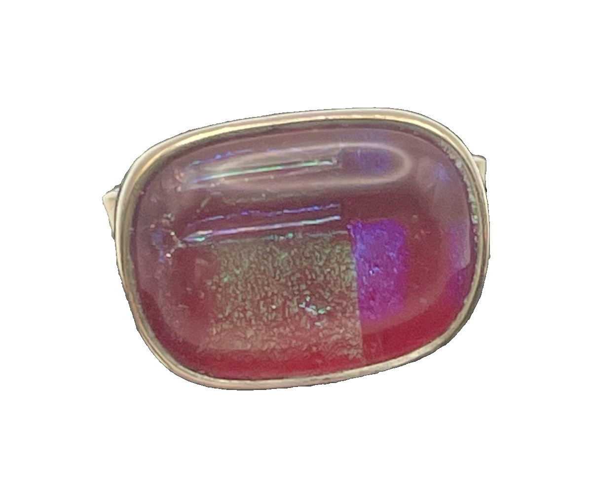Sterling silver Dichroic Glass Ring