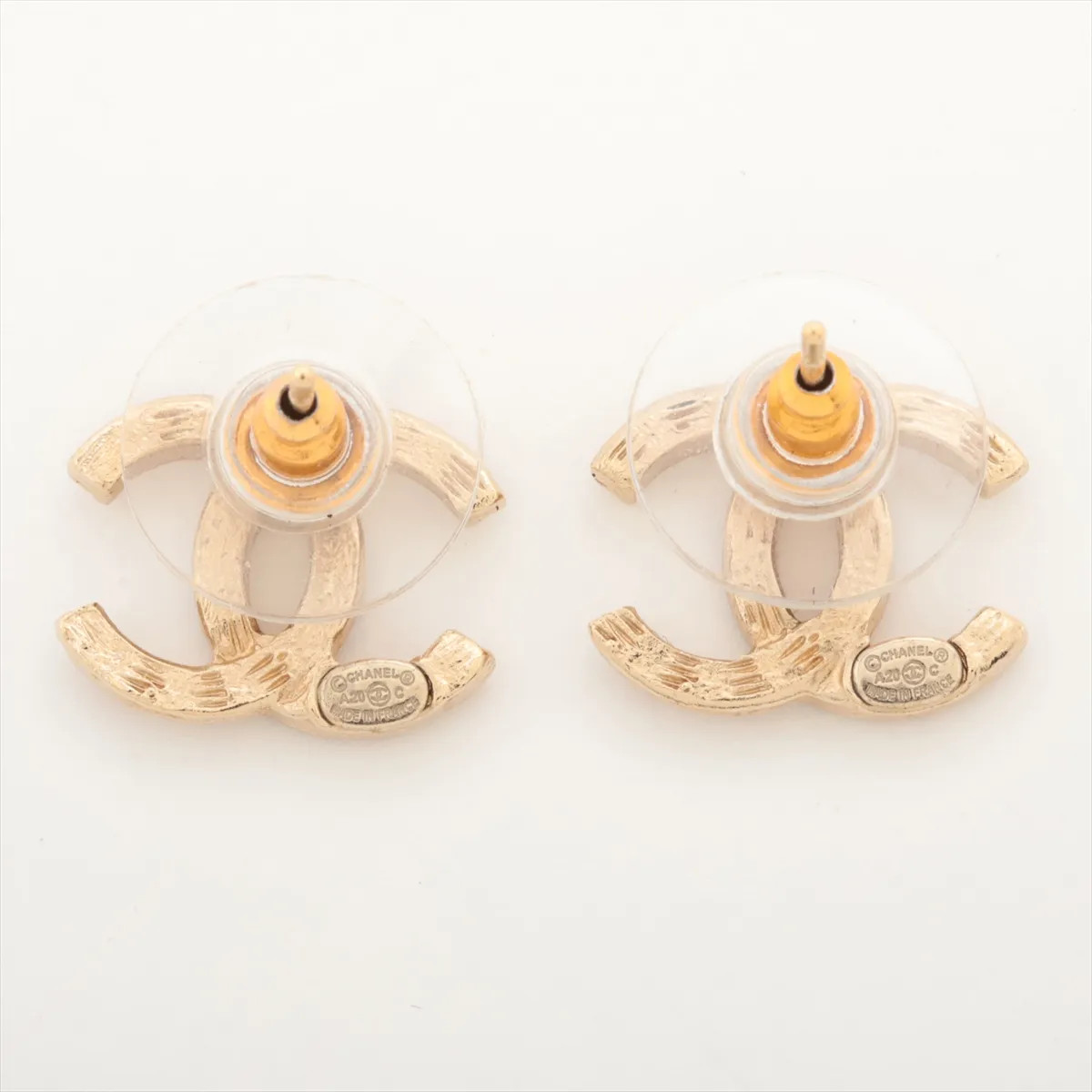 Chanel Coco Mark A20C Piercing jewelry (for both ears) GP×Rhinestone Gold