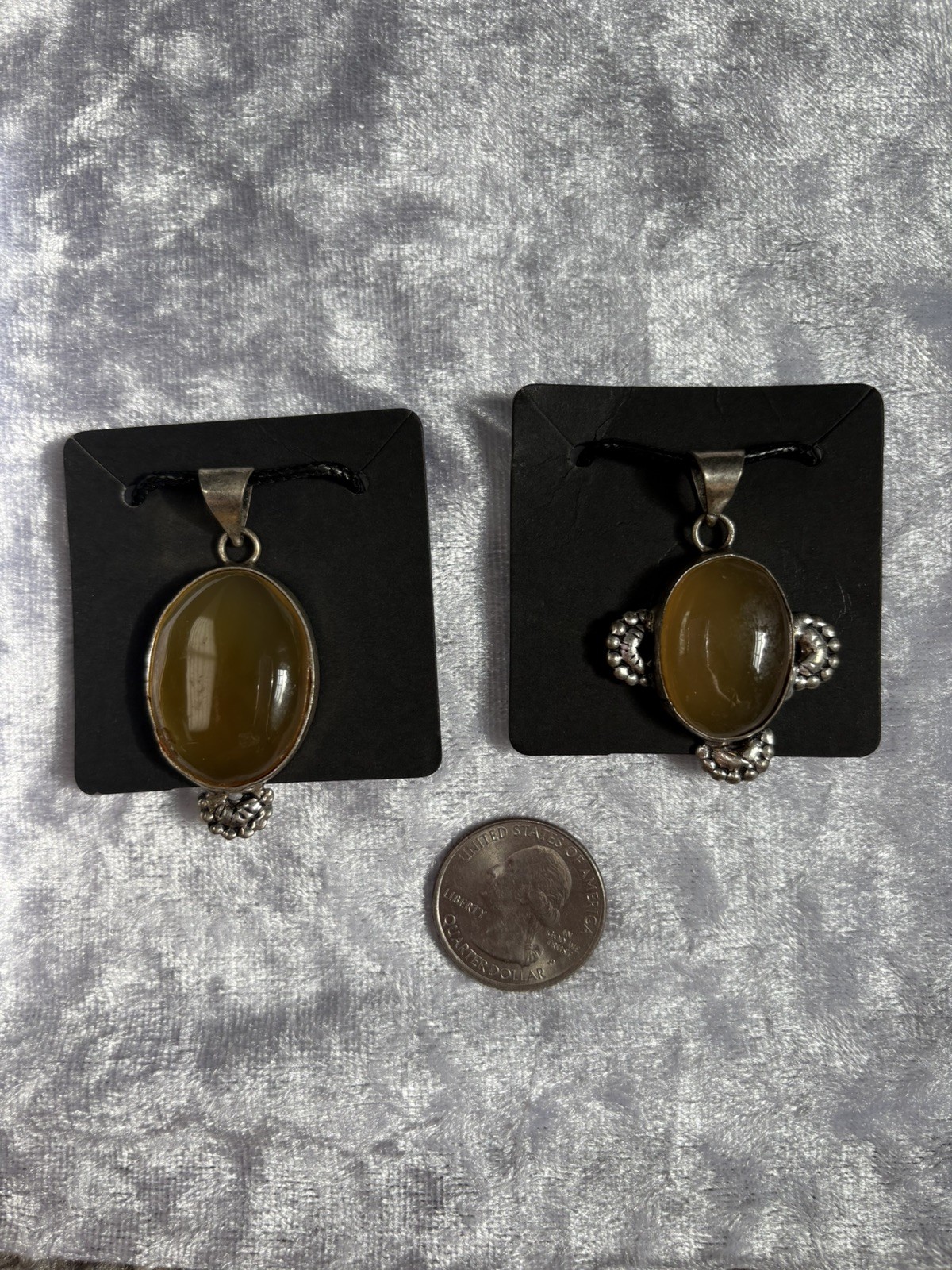 Dyed Crystal Pendants Set Of 2 yellow agate Polished Stone