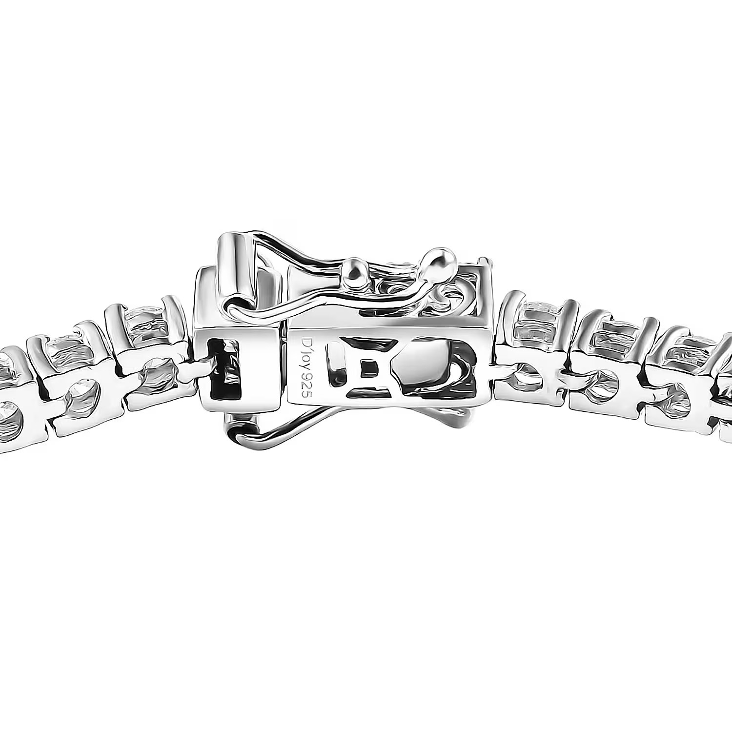 Shop LC Moissanite 6.00 ctw Bracelet in Rhodium Over Sterling Silver 8.00 In