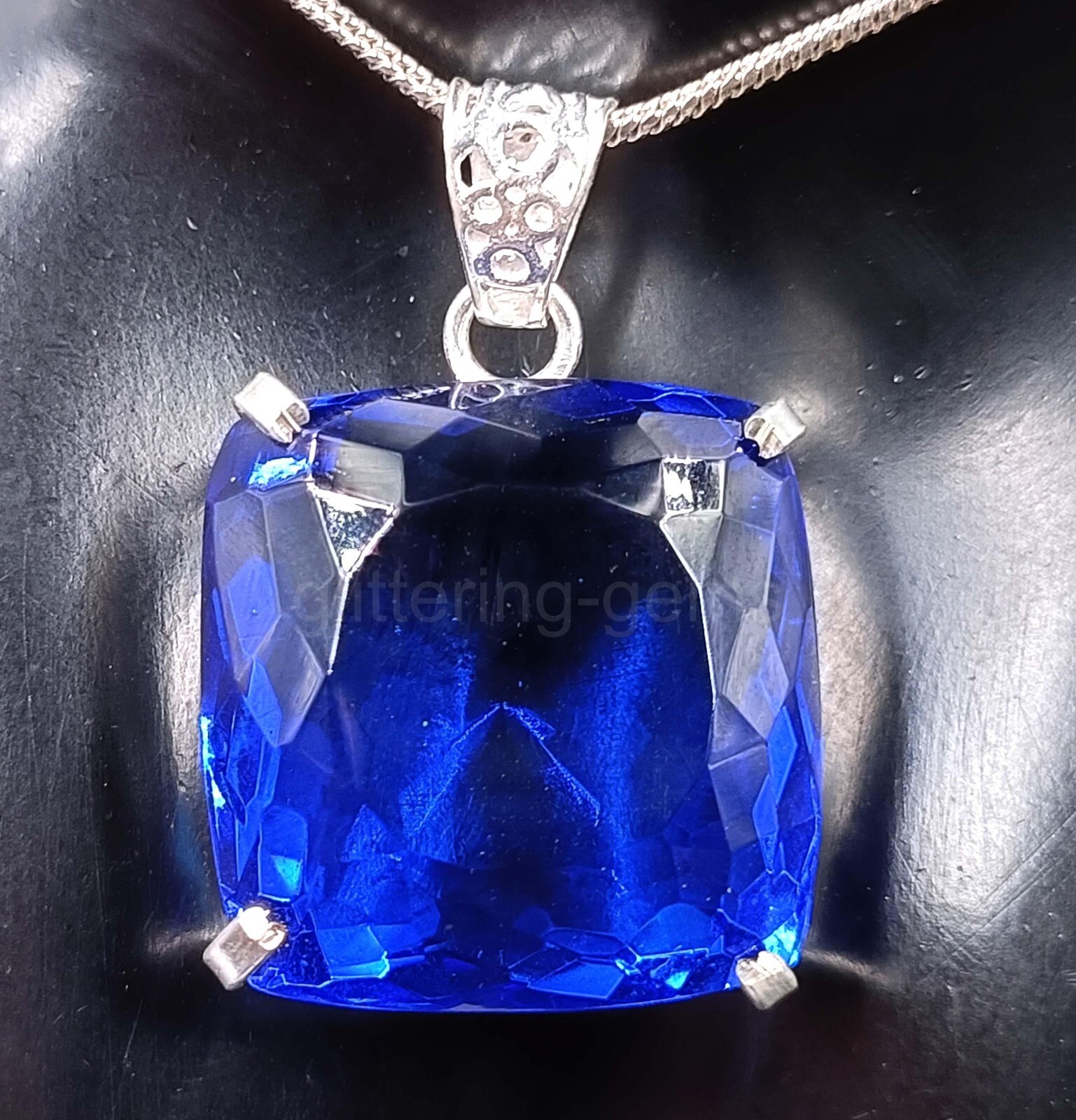 Natural Blue Sapphire 97.80 Ct IGL Cushion Cut 925 Solid Pendant Gemstone 5MST