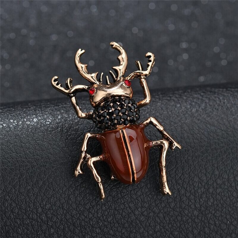 Fun Simulation Beetle Metal Brooch Woman Clothing Pin Insect Alloy Brooches Gift