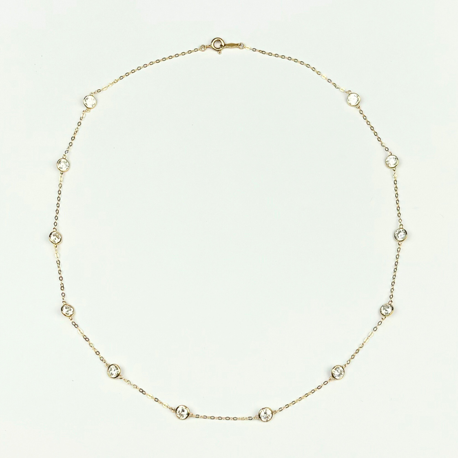 14k Gold Cubic Zirconia CZ by the yard 16” up to 42″ Necklace