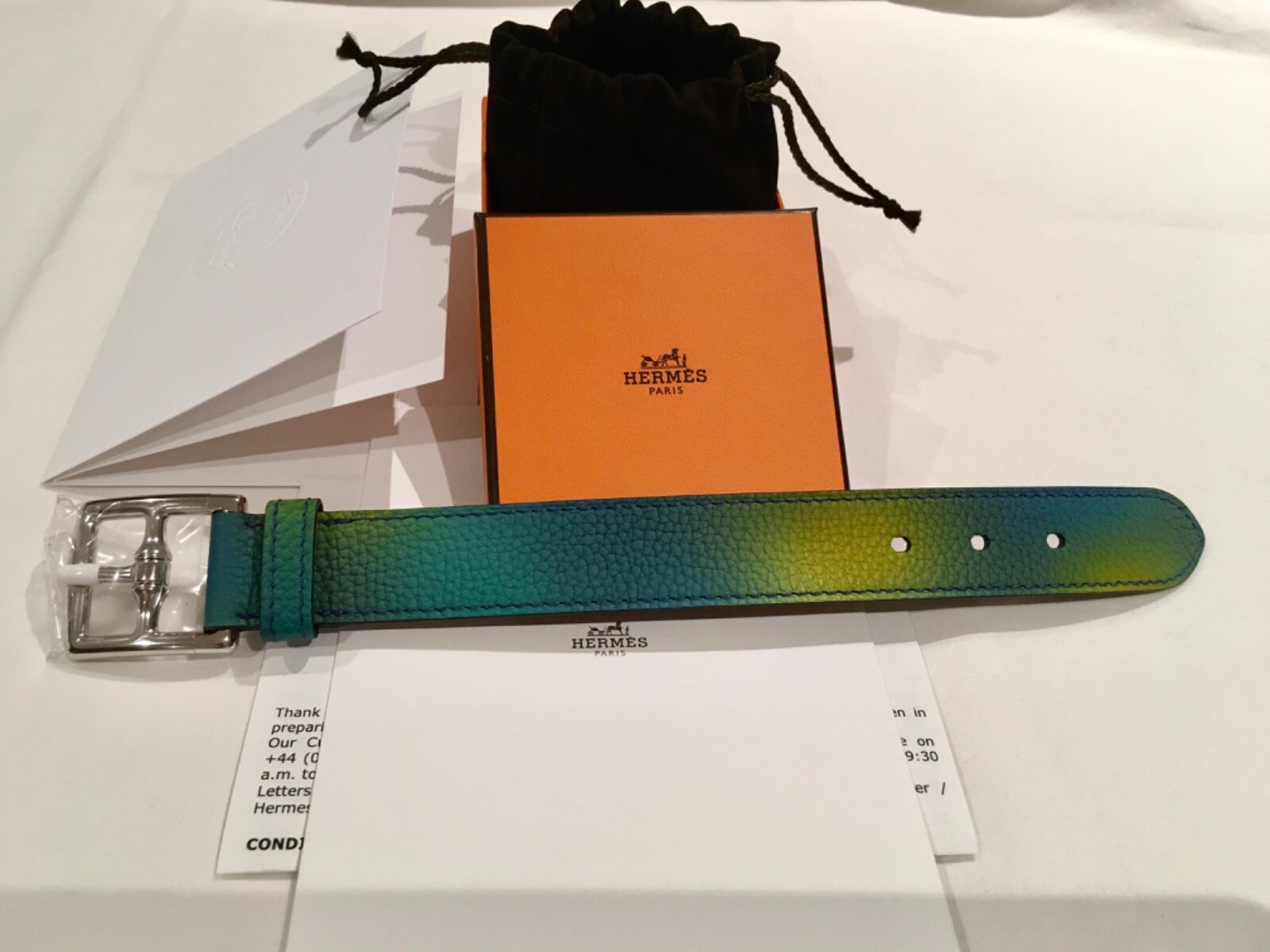 Authentic Hermes Paris, Bracelet, New in box+receipt. Spec.Ed. In”Togo “leather