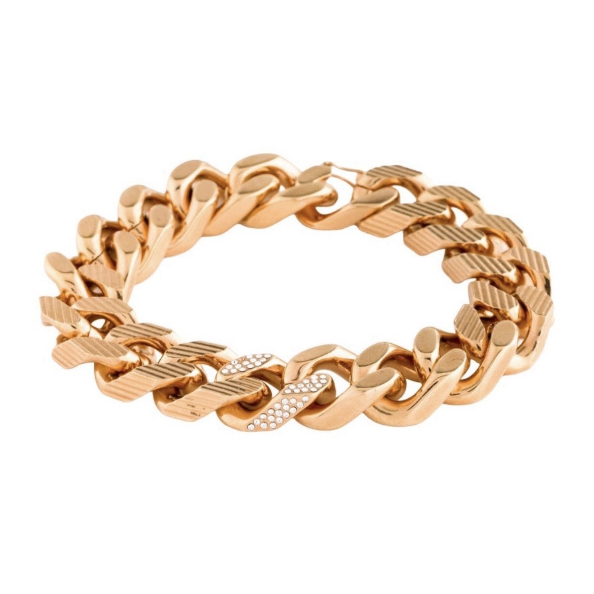 Vita Fede Franco Crystal Bracelet Clear Rose Gold Finish NEW Chunky Link Chain