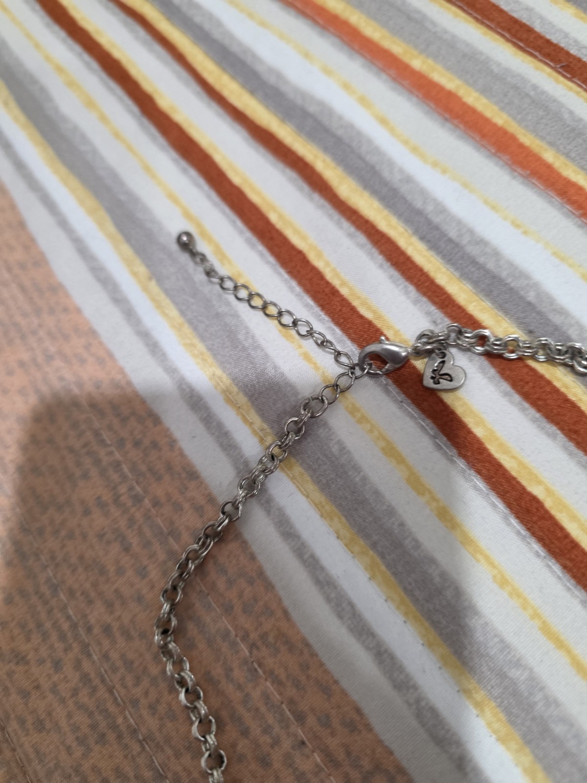 American Eagle Cable Chain Necklace Clear Oval Stones Adjustable Signed