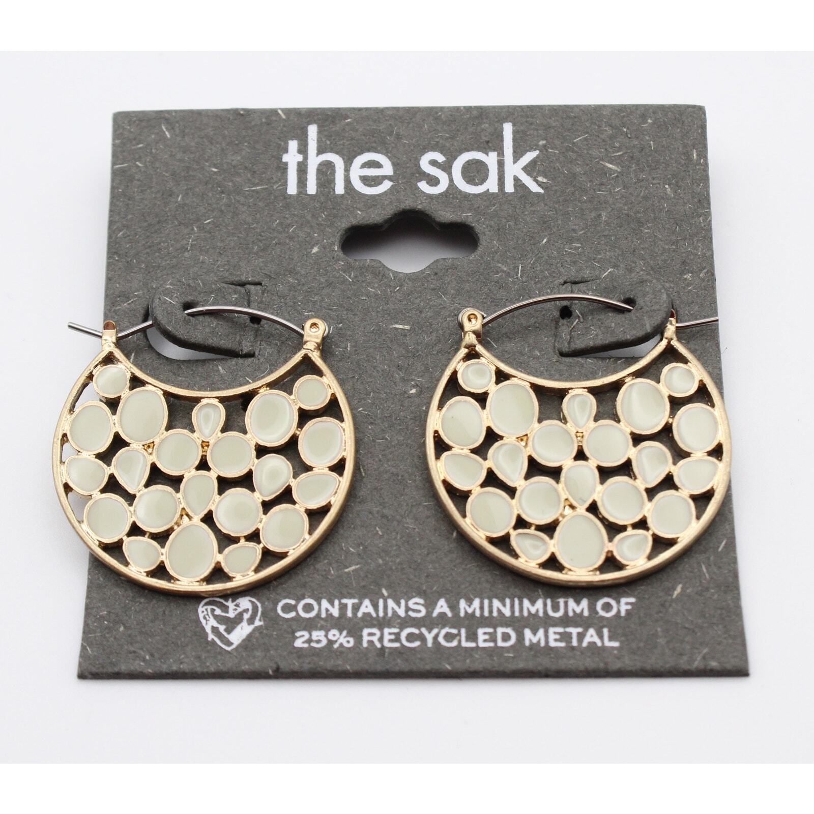 The Sak Gold Tone Click Top Earrings MSRP $28 #E1112