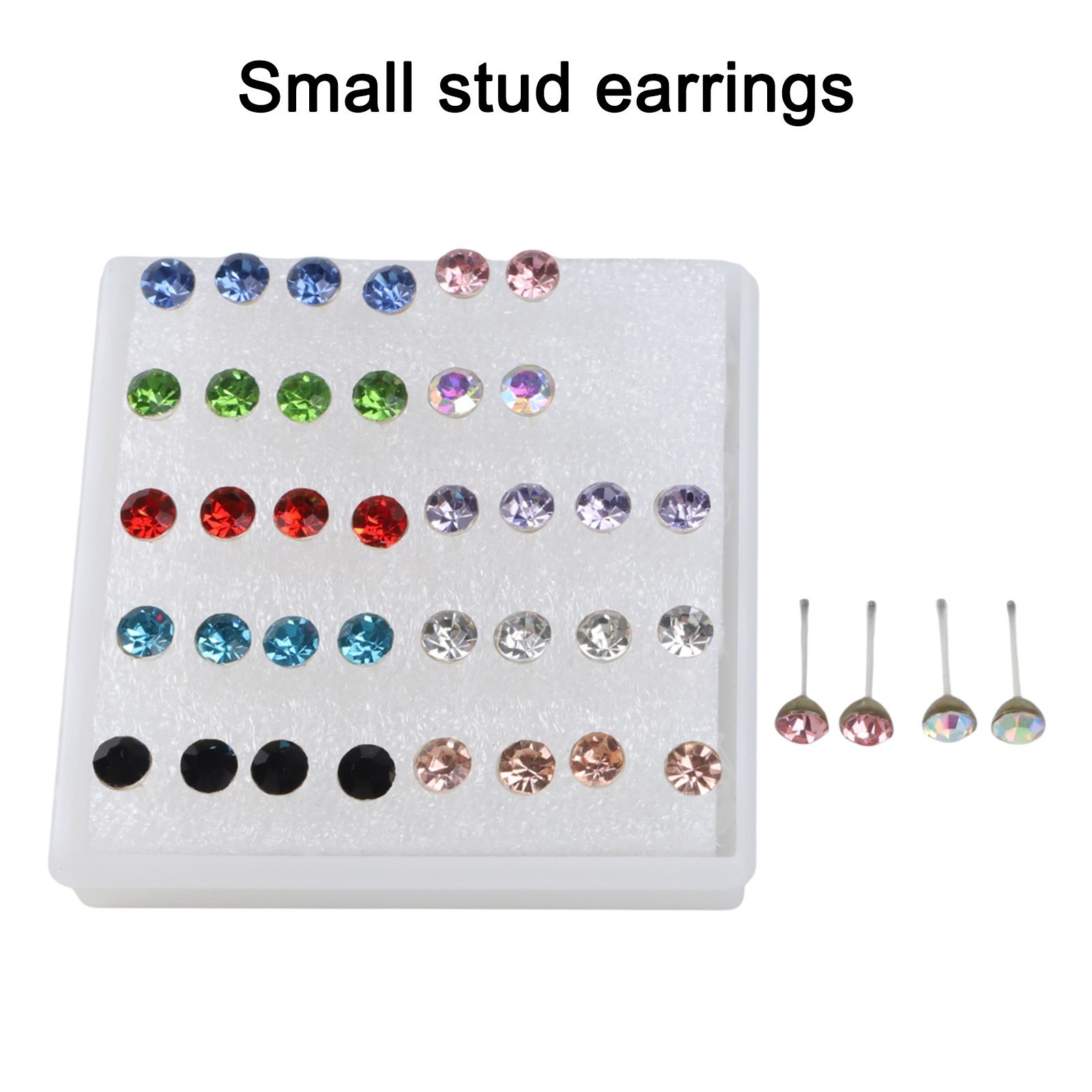 20 Pairs Stylish Zircon Earrings Set in Various Colors for Fashion Lovers