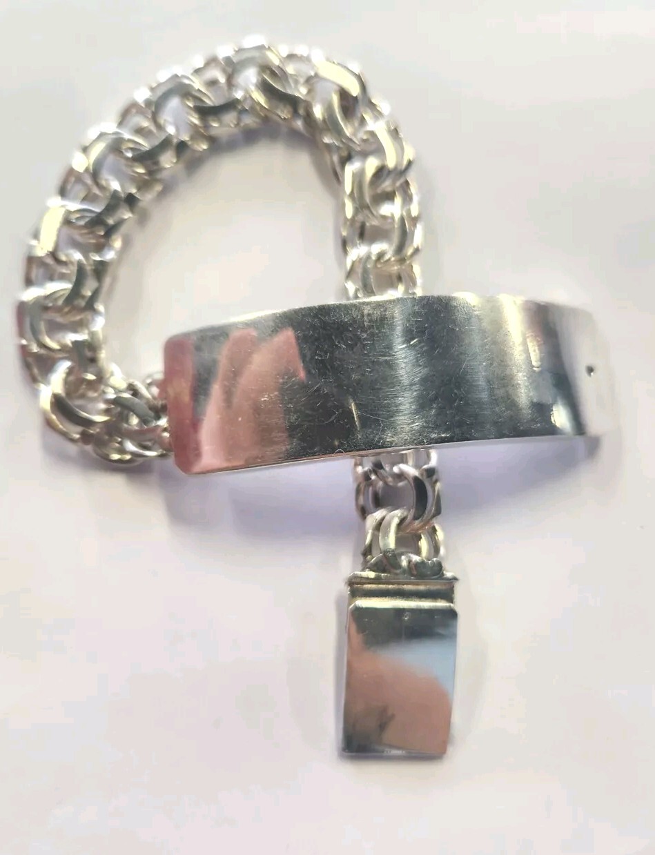 100g 925 Sterling Silver Bracelet Chino Link Custom Lock 8Inch 8MM Men Man