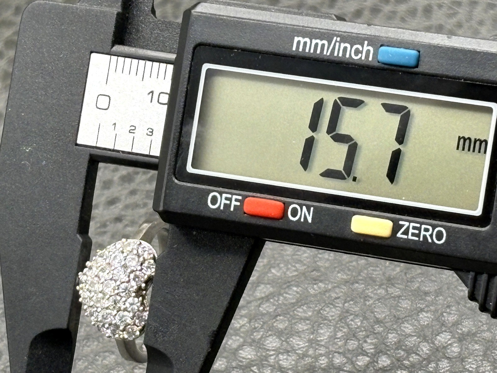 Sterling Silver 925 Cubic Zirconia Pave Heart Cluster Statement Ring Size 7