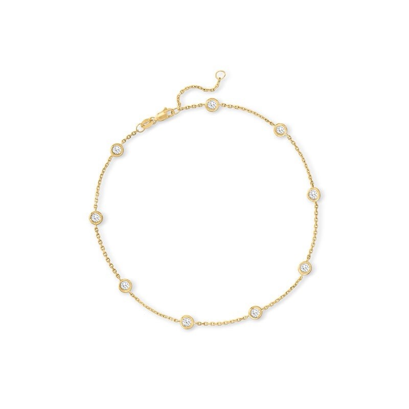 1.00 ct. t.w. Diamond Station Anklet/Bracelet 14k Gold. 9″ Retails at $1,590