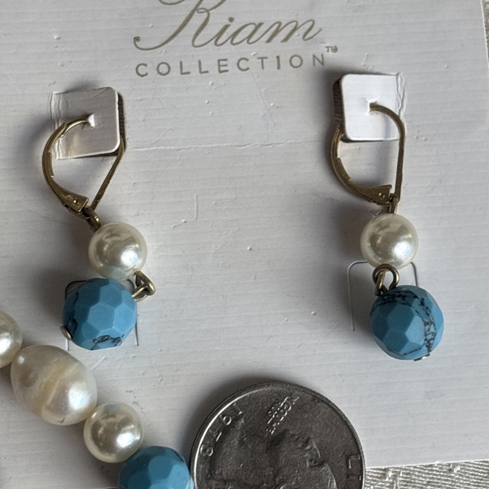 Lia Sophia Kiam Family Necklace & Earrings & Bonus Bracelet Freshwater Pearl