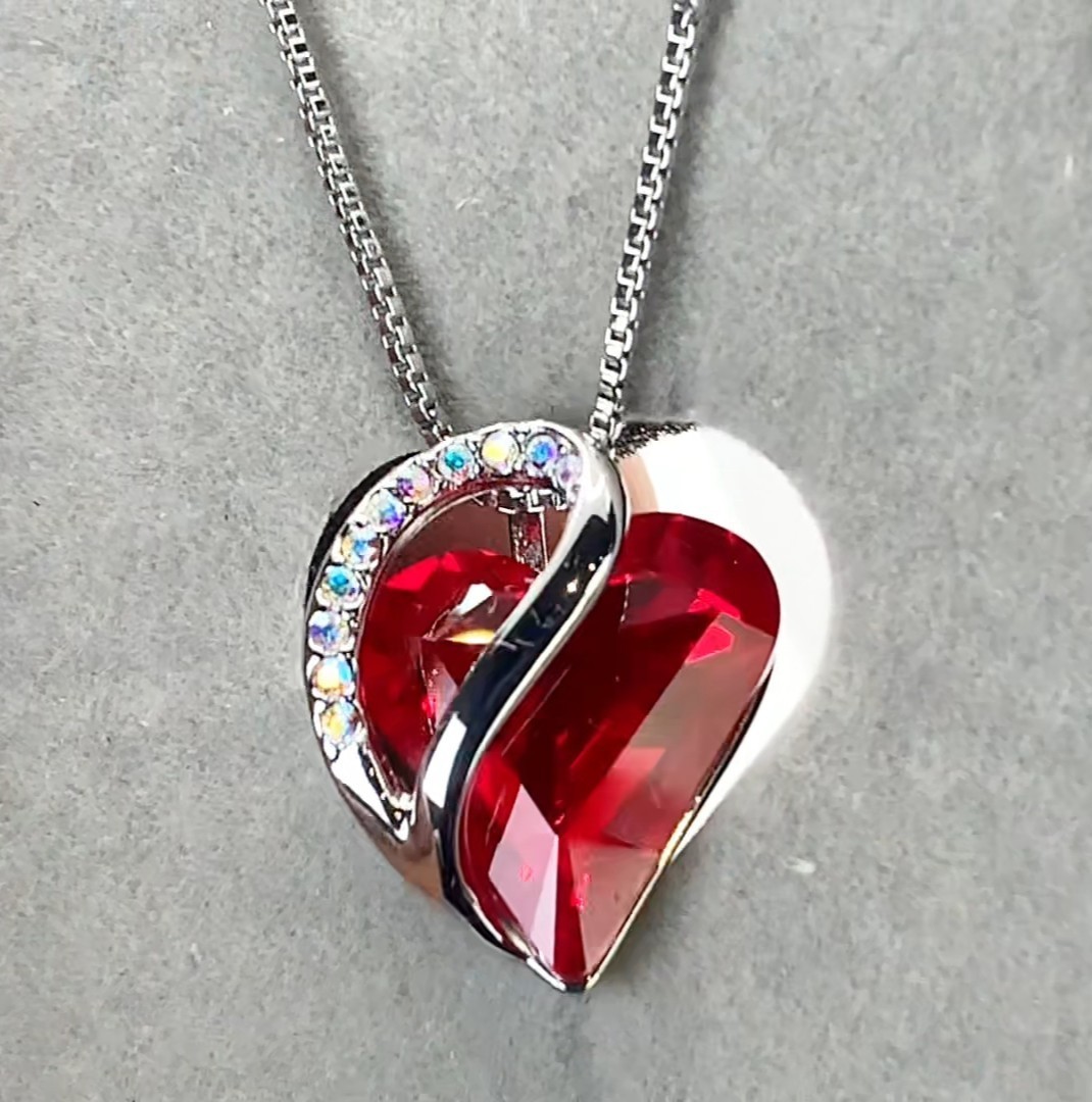 Valentine’s Day Gift Necklaces for Women, Infinity Love Birthstone Heart Pend…