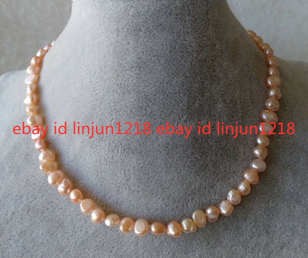 Charm 8-9 Mm Pink Baroque Freshwater Pearl Necklace 16-36 Inch