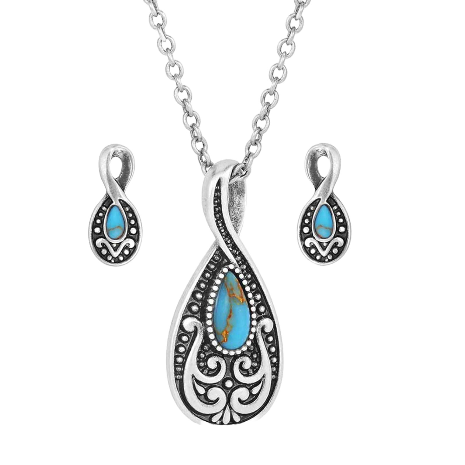 Montana Silversmiths Western Tradition Teardrop Jewelry Set JS5620