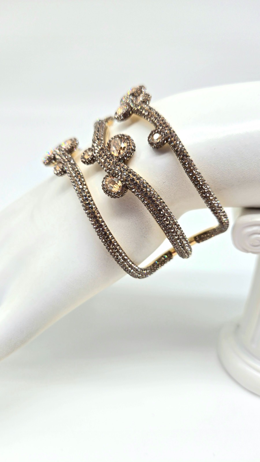Atelier Swarovski Tigris Cuff Bracelet Crystal Pave Statement Wide Sparkle M
