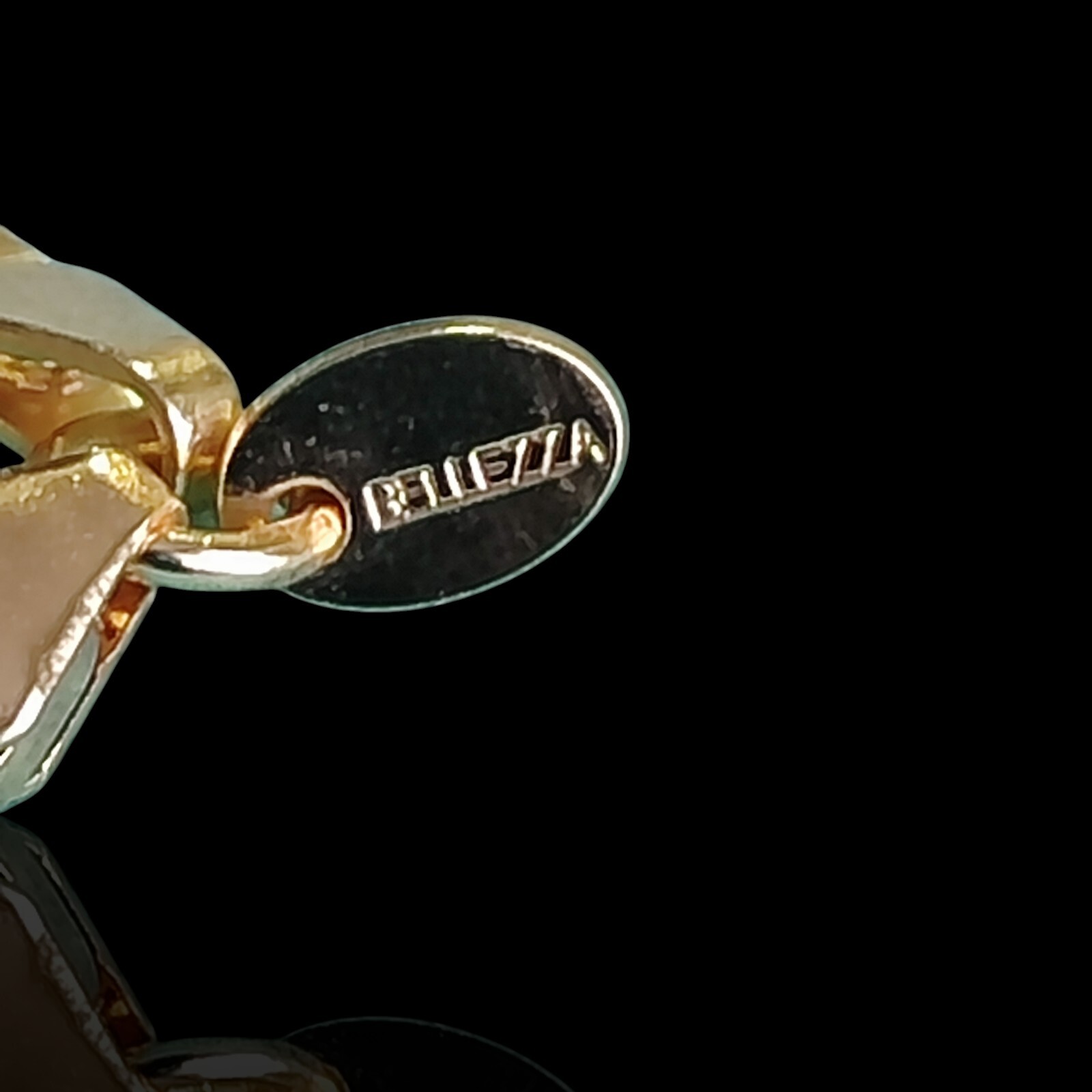 Bellezza Itaor Italy Gold Plated Mirror Chain Necklace 30in