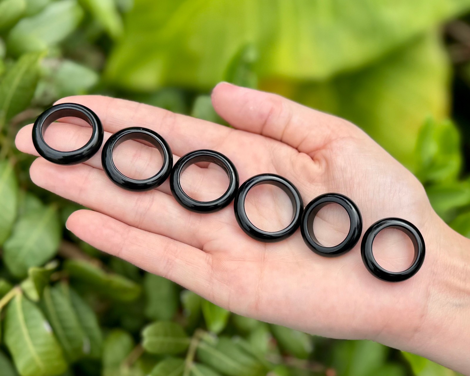 Black Obsidian Ring, Obsidian Gemstone Crystal Jewelry – Choose Size