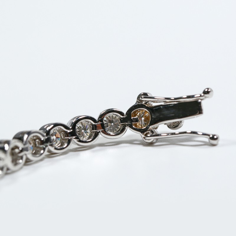 Full Moissanite S925 Sterling Silver Bubble D Color Tennis Bracelet Fine Jewelry