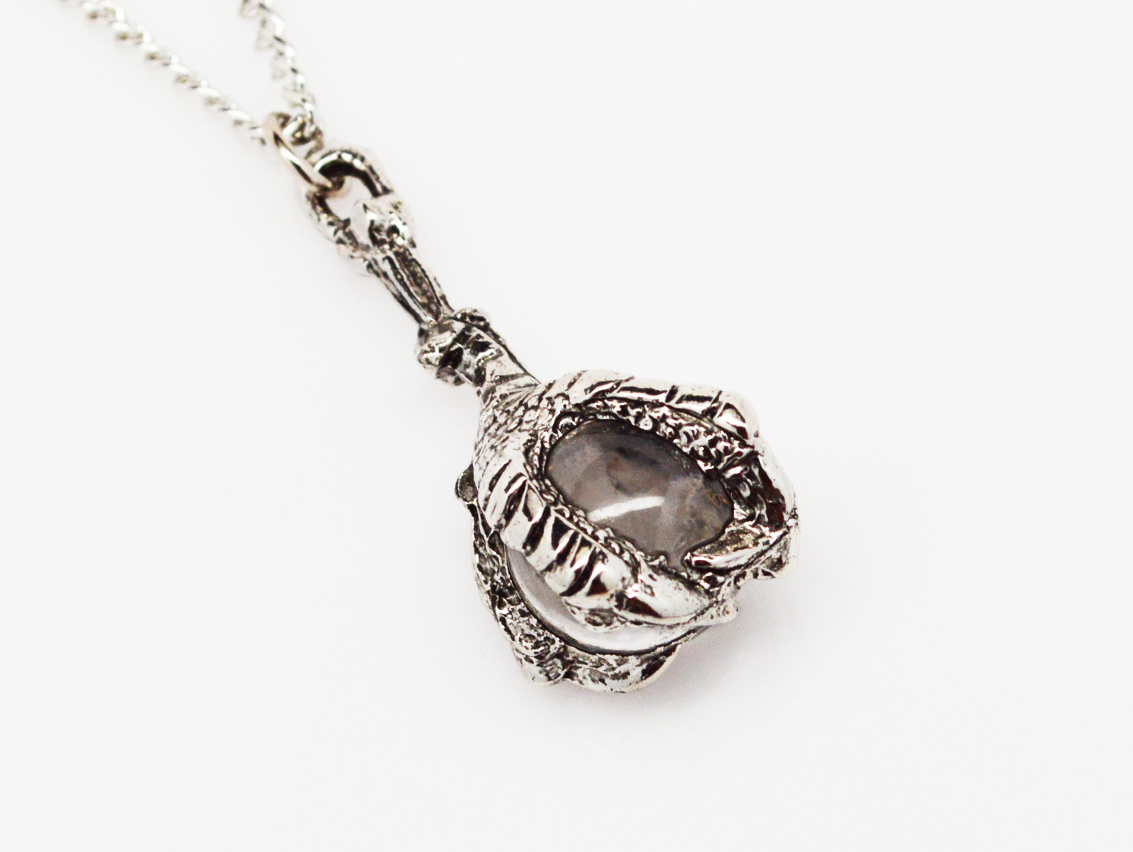 Gothic Dragon Claw Crystal Ball Medieval Renaissance Pendant Necklace NK-552