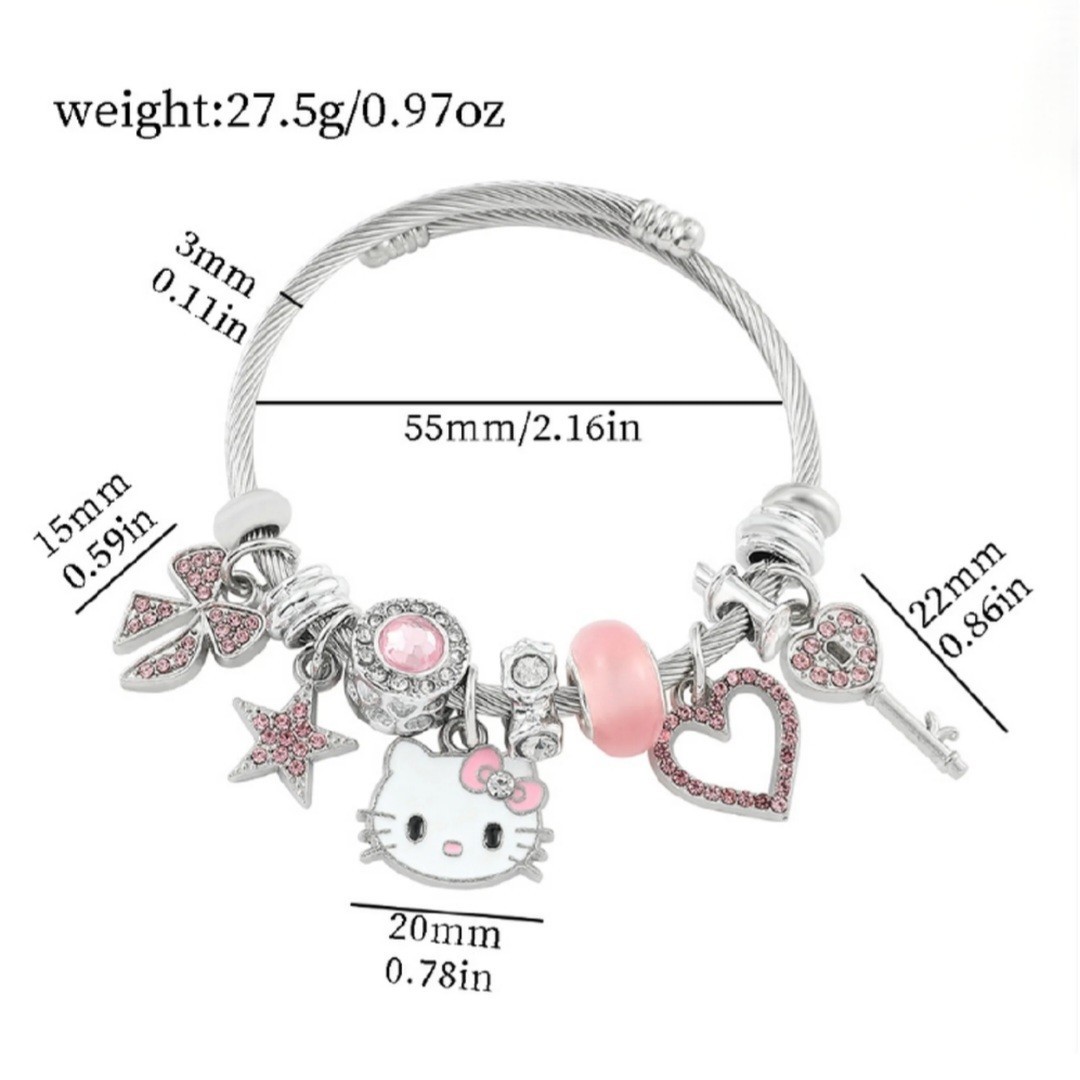 Hello Kitty – Bracelet – Anime Crystal Beads – Pendant