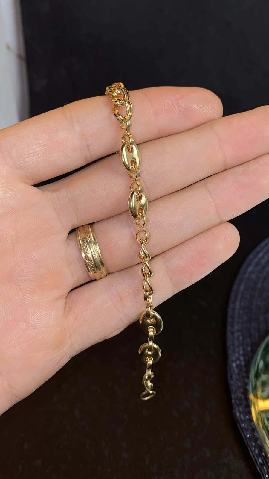Anchor Mariner Link Bracelet for Women Gold Filled 7.75″ Elegant Fashion Jewelry