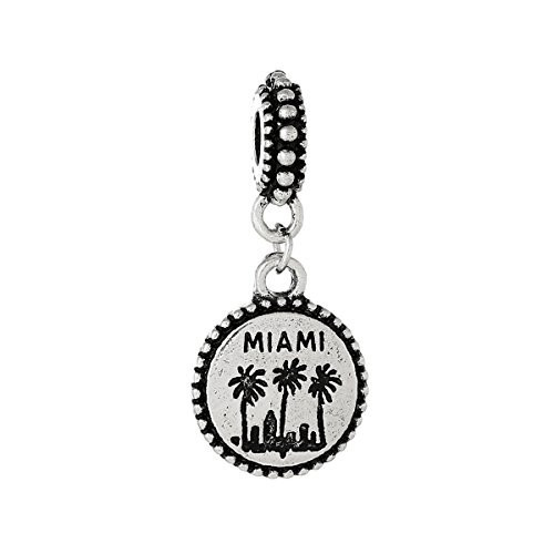 State Charm Bead Spacer (Miami)Spacer Bead for European Snake Chain Charm Bracel