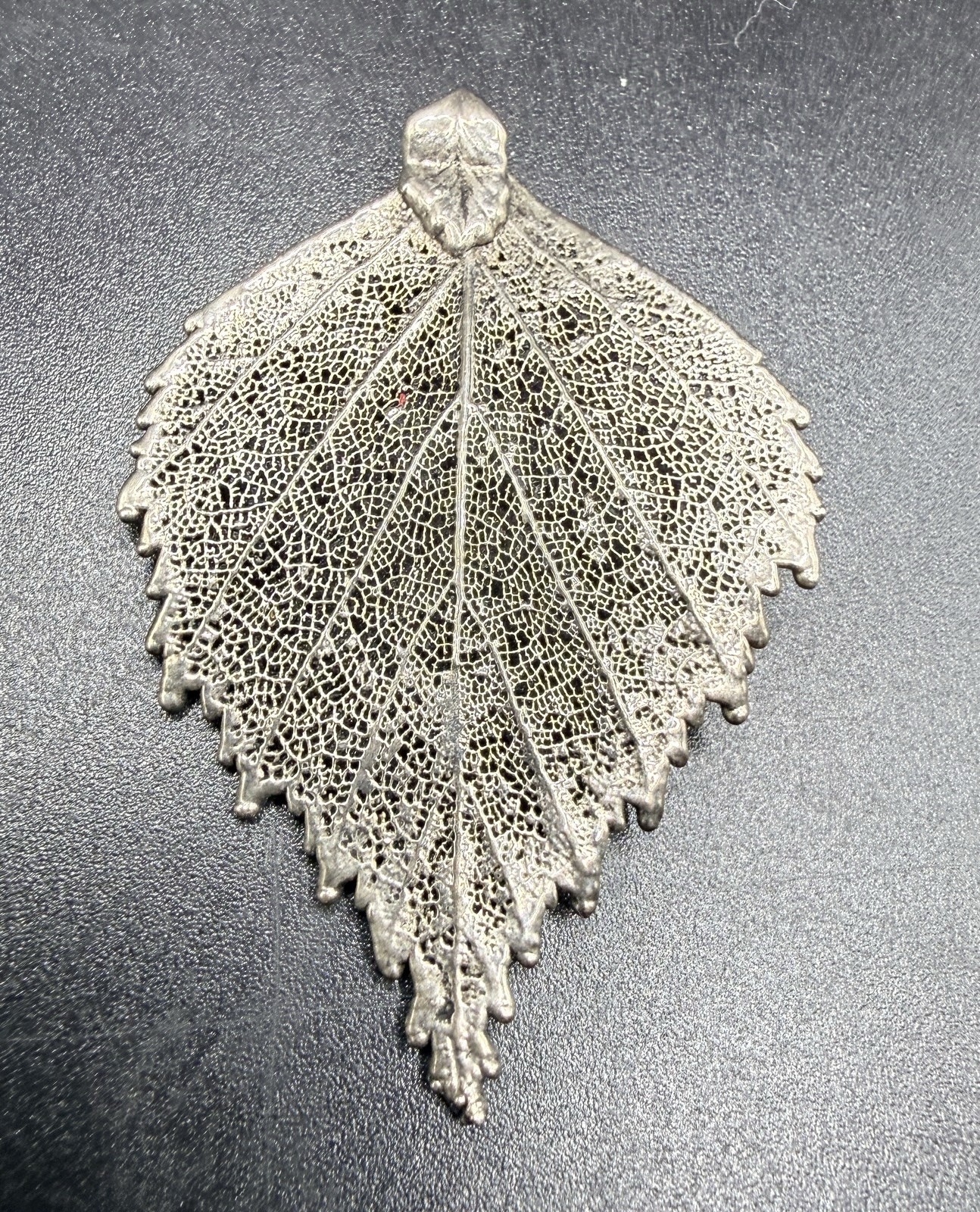 Silver Real Leaf Pendant Electroformed Birch Aspen Skeleton Boho Jewelry