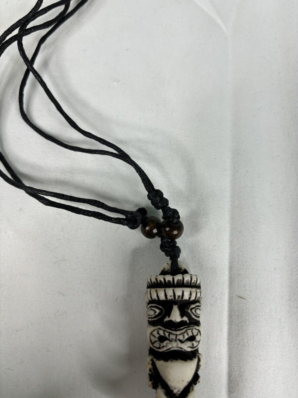 Tiki Necklace Pendent Adjustable Cord Resin Tiki God/Idol Guy Hawaiian Surfer 1