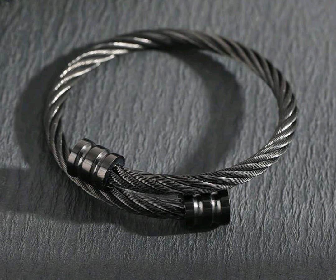Black Bracelet Bangle Chain Charm Cuff