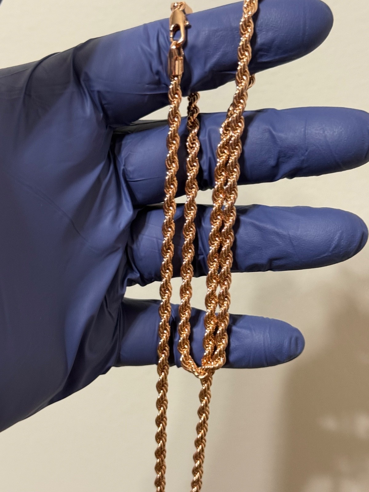 rose gold rope chain necklace 24 inch 4mm gold filled excellent quality