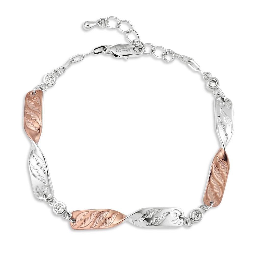 Montana Silversmiths Flatland Twister Two Tone Crystal Adjustable Bracelet