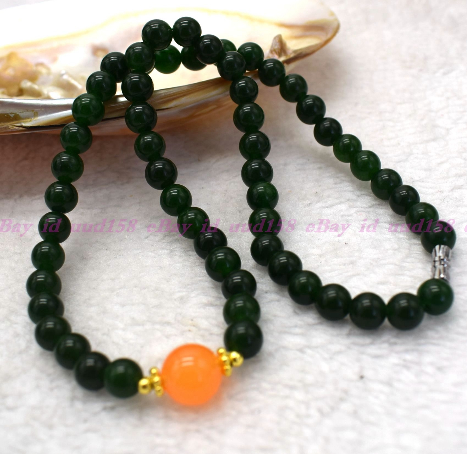 Natural 8mm Green Jade Round Gemstone Beads Jewelry Necklace 16-28″ AAA