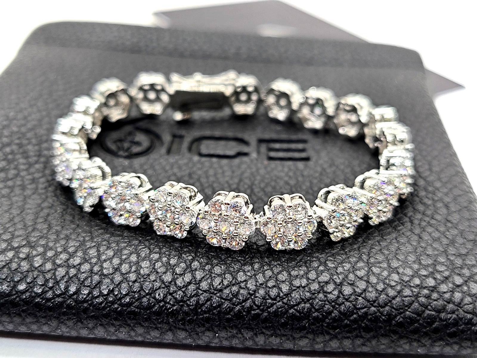 6ICE Daisy Tennis Bracelet 6-inches 14 Karat White Gold Plated