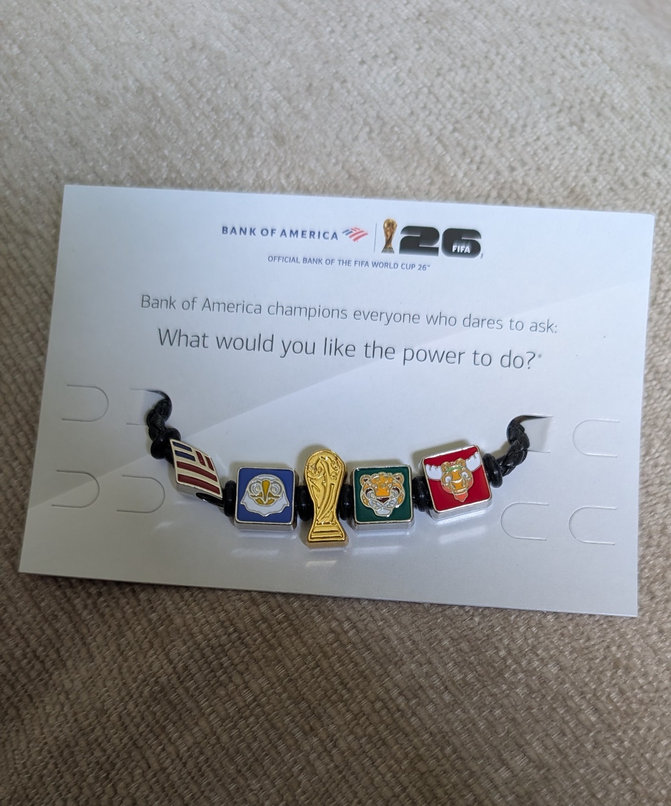 FIFA World Cup 26 Braided Cord Charm Bracelet Multicolor Adjustable Slide