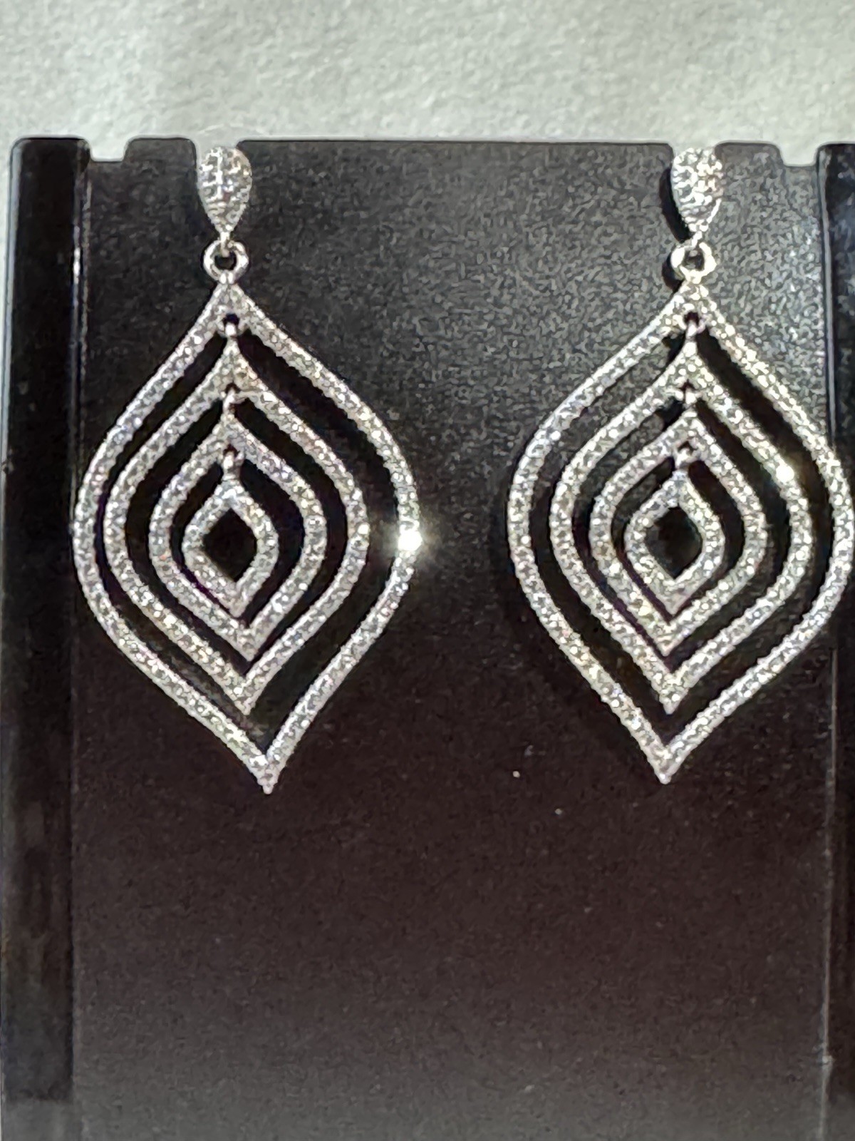 Tiara Dazzling CZ and Silver Orbital Earrings-Flash With Movement