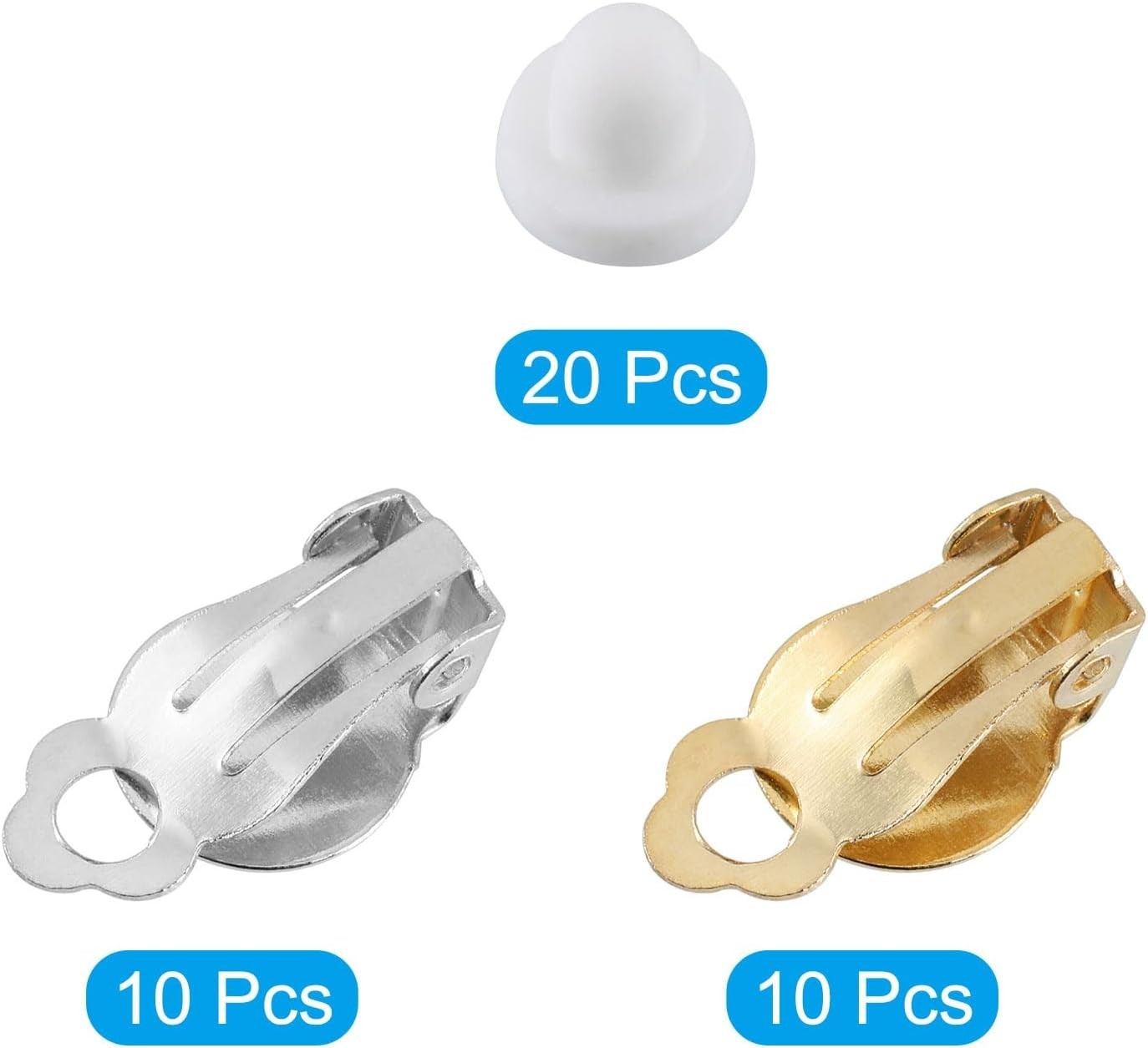 Clip-on Earring Converter with Silicon Earring Pads, 20Pcs – Clip-on Earring Fin