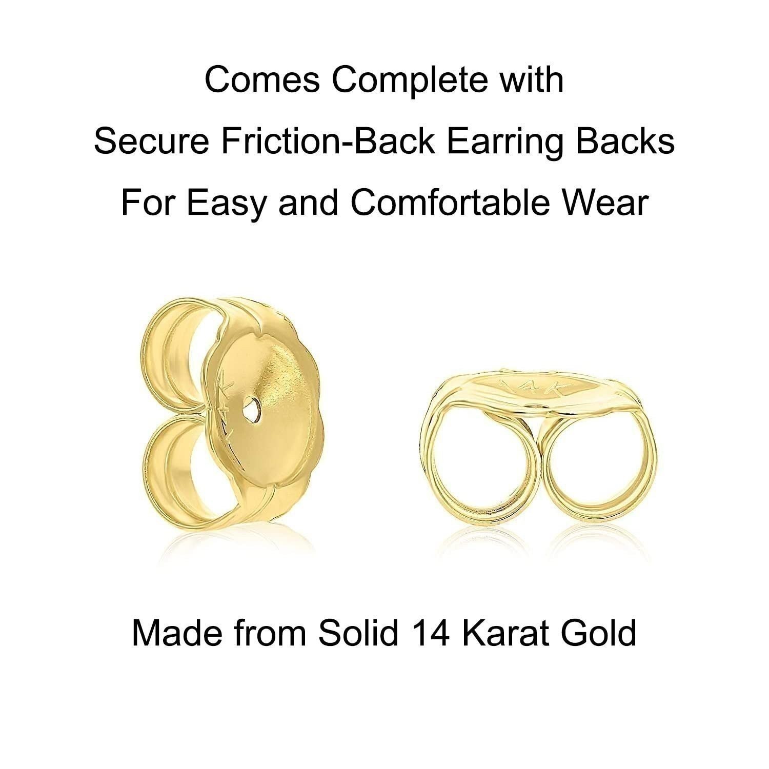 14K Yellow Gold Solitaire October Simulated Tourmaline Stud Earring, Push Back
