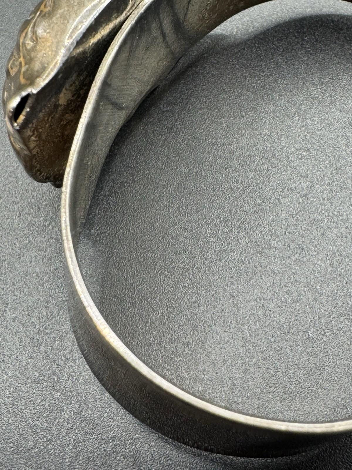 Sterling Plated Wide Cuff Duck Puff Bracelet Statement