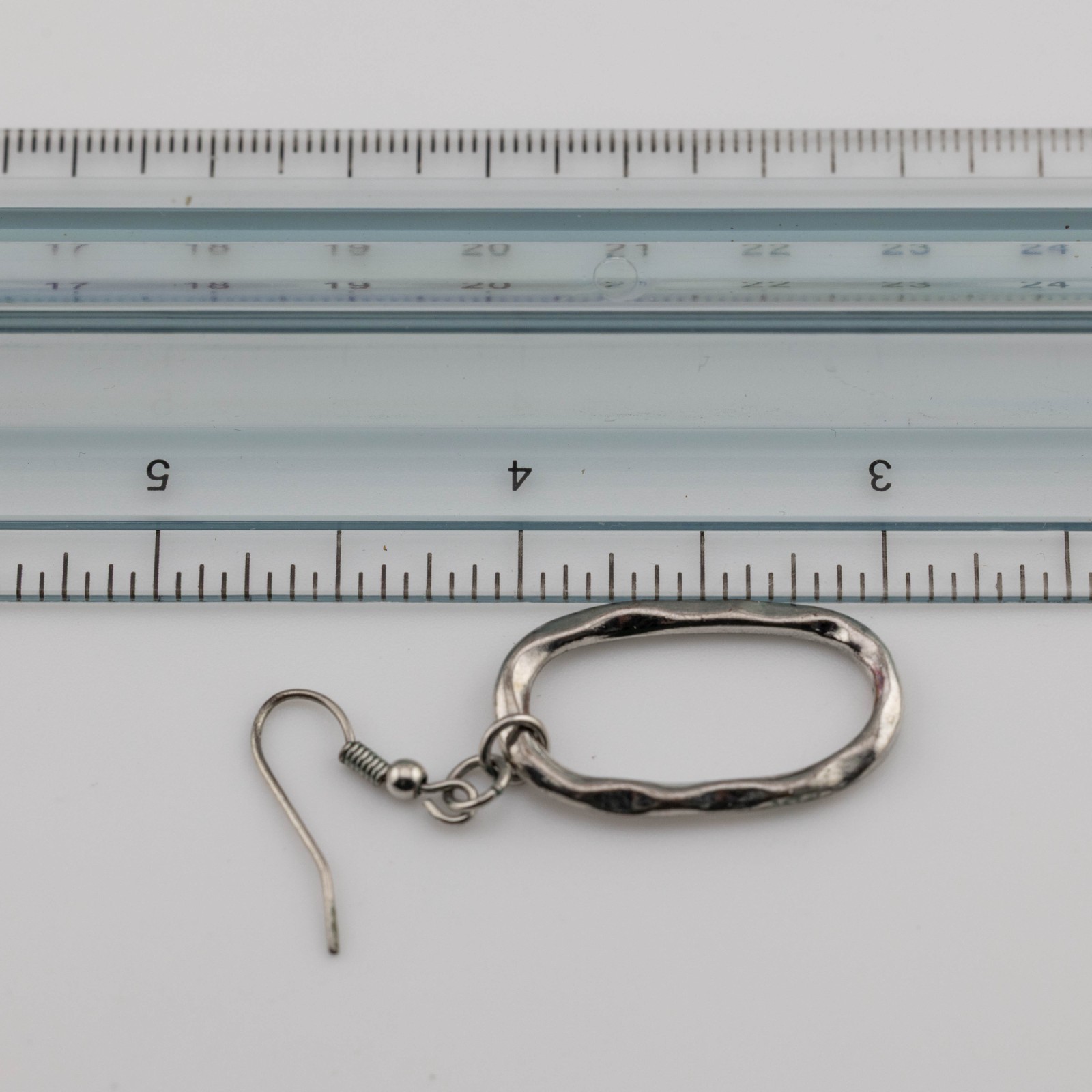 Hammered Oval Hoop Earrings Organic Elongated Drop Dangle Boho