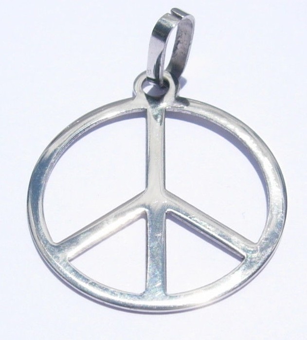 Stainless Steel Peace Sign Pendant Charm