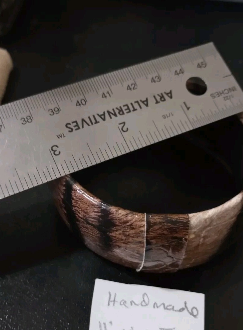 Black Brown Tiger Design Vinyl Bangle Bracelet