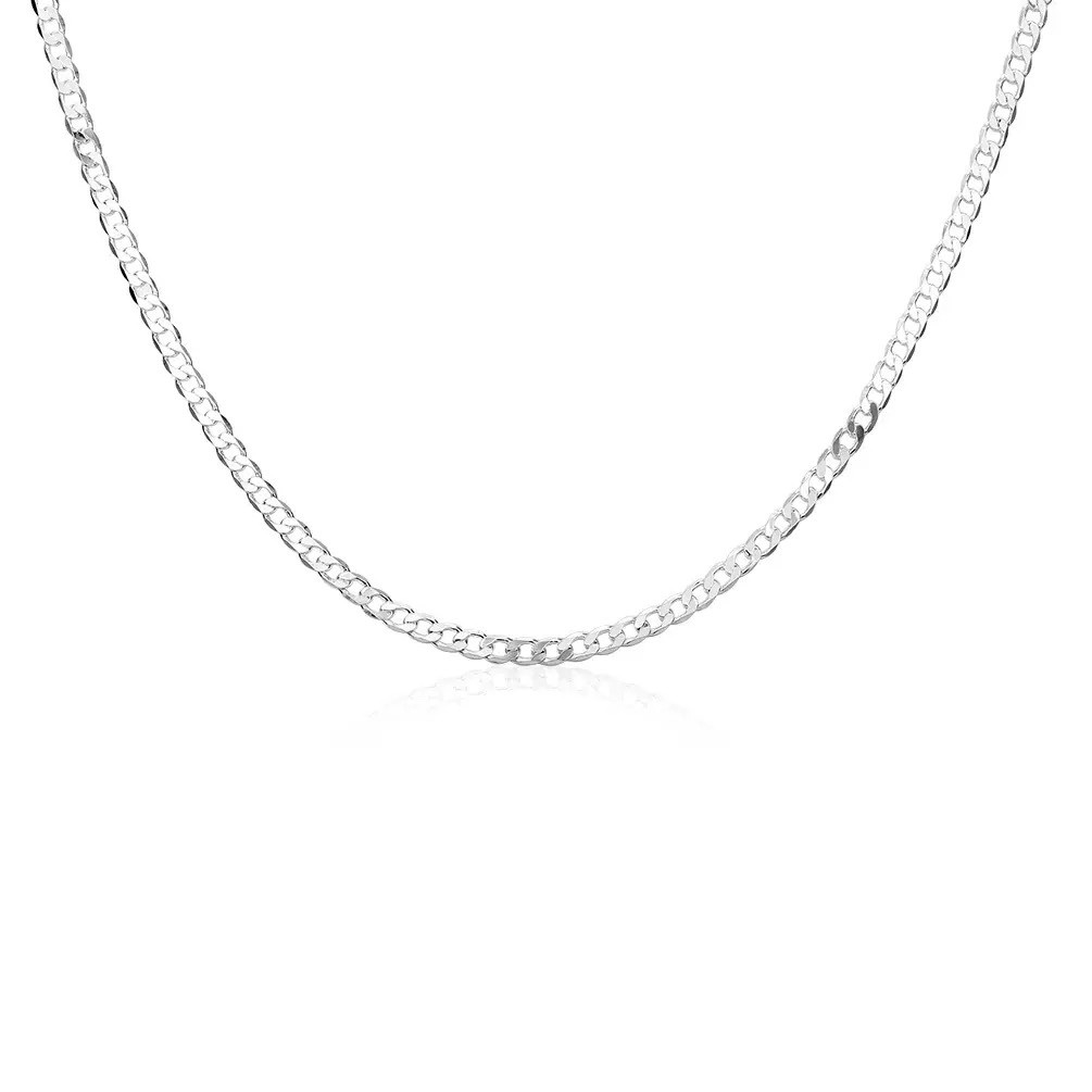 Stunning 925 Sterling Silver Filled 4MM Classic Curb Necklace Chain Wholesale
