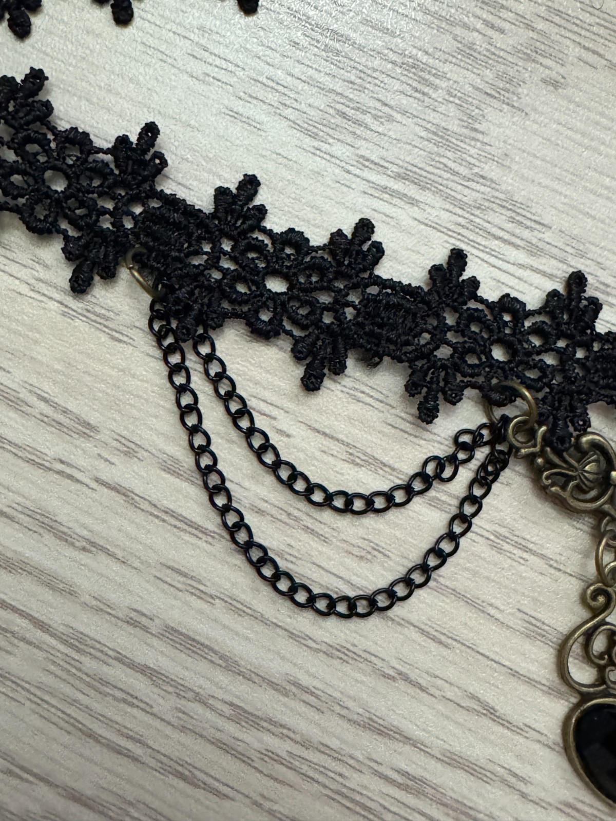 Victorian Gothic Black Lace Choker Necklace